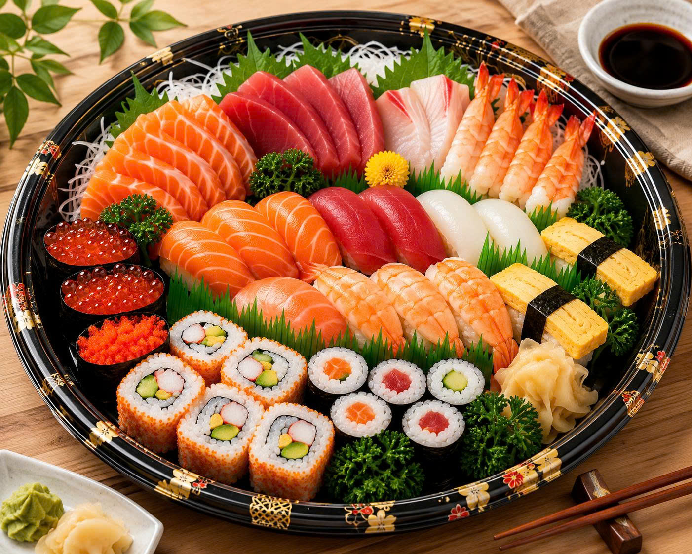 khay tròn đựng sushi