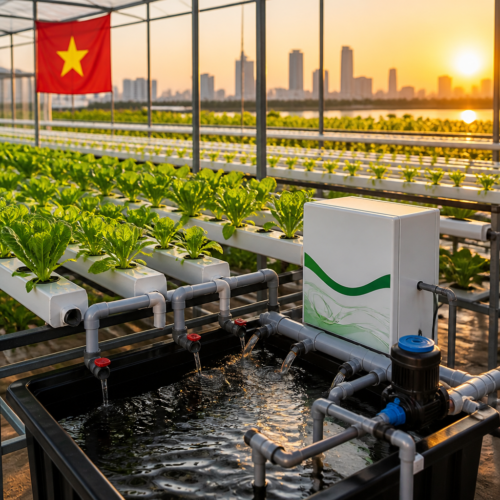 Hệ thống thủy canh nhỏ gọn tại nhà với dung dịch dinh dưỡng