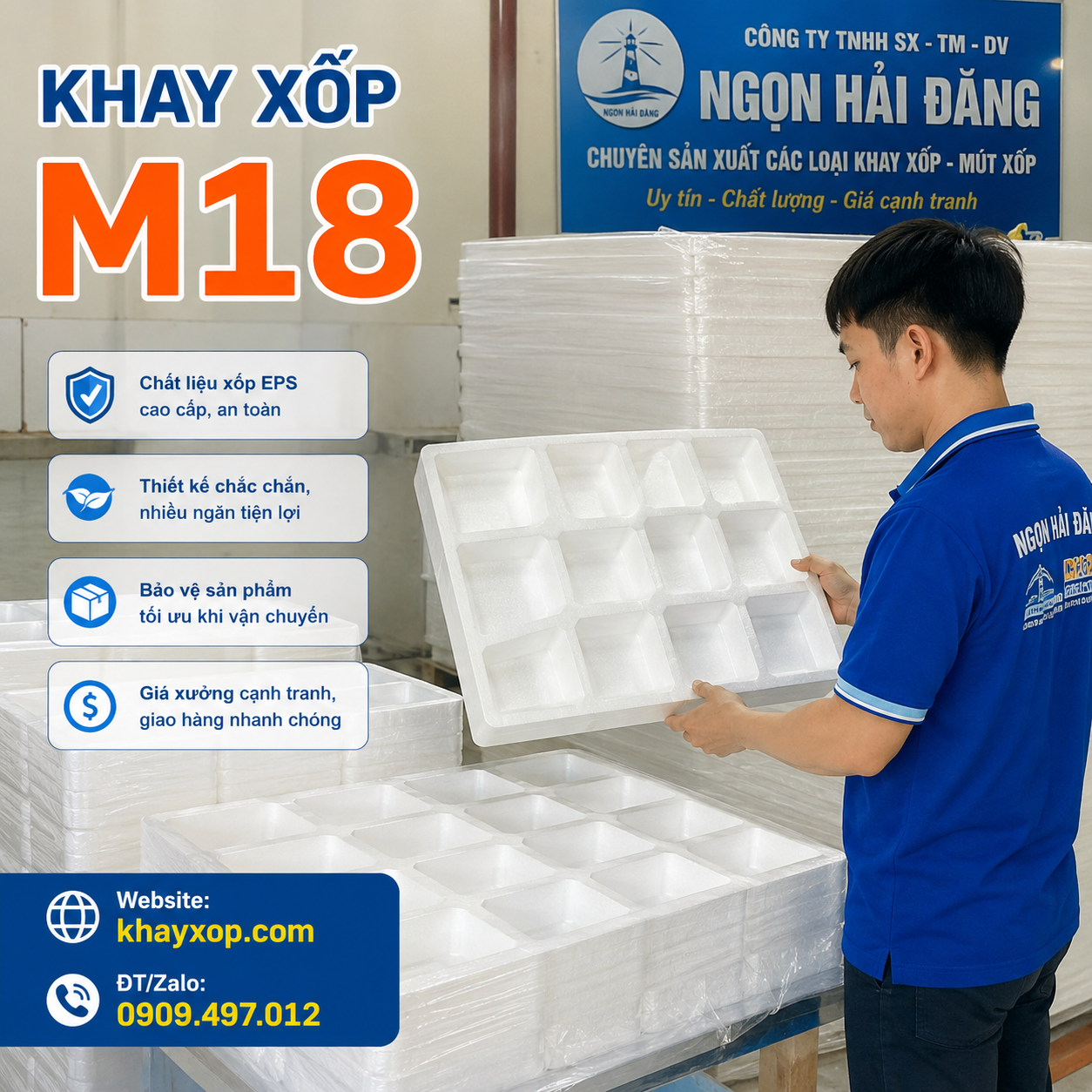 Khay xốp M18 Ngọn Hải Đăng