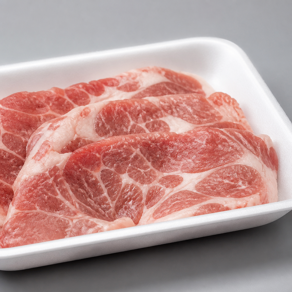 Khay xốp M18 màu trắng dùng để đựng thực phẩm tươi sống
