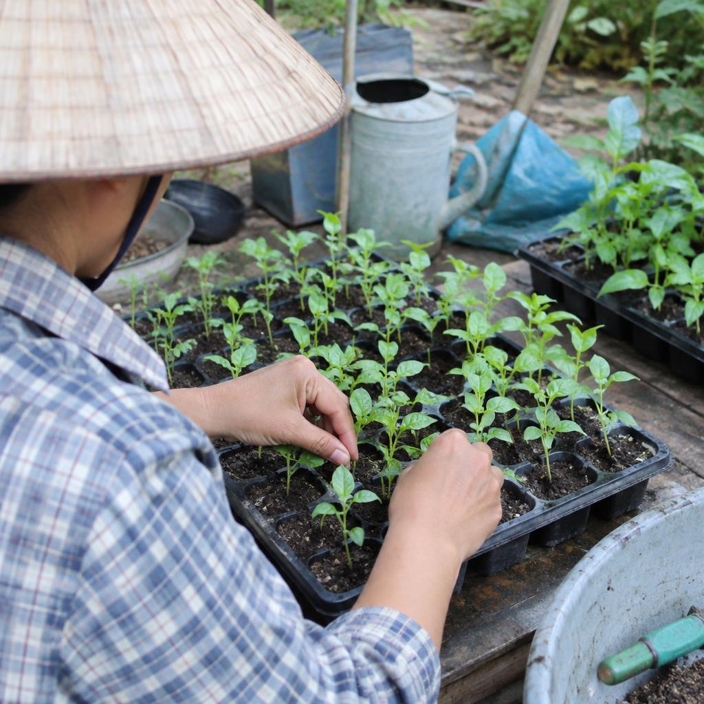 Chăm sóc cây con trong khay ươm