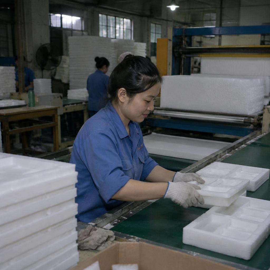 Nhà máy sản xuất khay xốp bao bì chuyên nghiệp